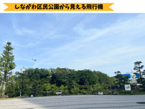 しながわ区民公園から見える飛行機